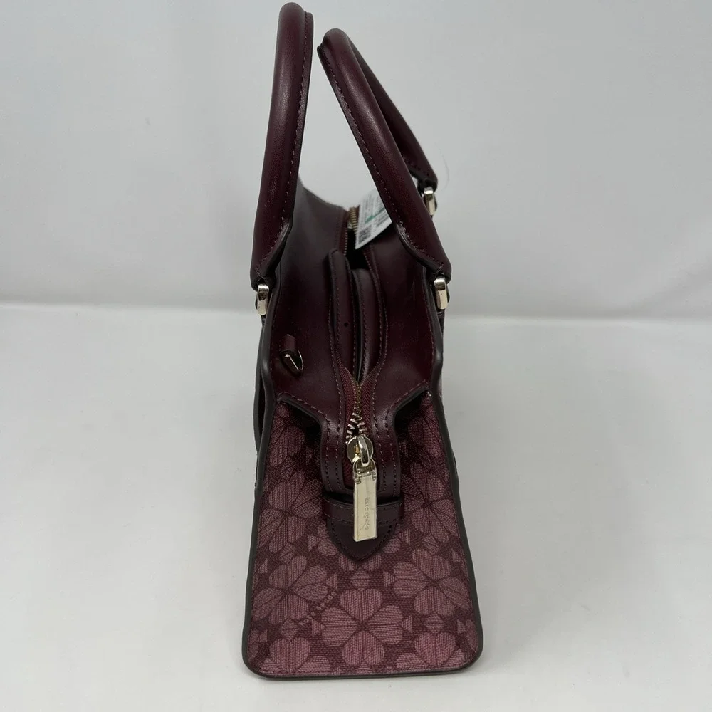 Kate Spade Flower Small Crossbody Bag Satchel Madison Granache Merlot Berry Tote